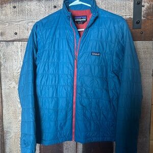 Patagonia Men's Teal and Red Jacket
